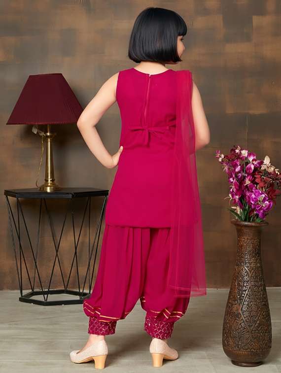 girls embroidered kurta and salwar set with dupatta - 22265842 -  Standard Image - 2