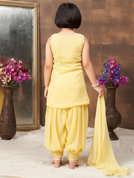 girls embroidered kurta and salwar set with dupatta - 22265844 -  Standard Image - 2