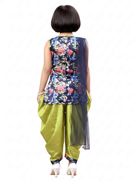 girls printed kurta and salwar with dupatta set - 22265849 -  Standard Image - 2