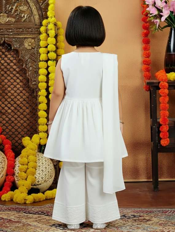 girls printed kurta and sharara set with dupatta - 22265858 -  Standard Image - 2