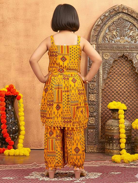 girls printed kurta and sharara set  - 22265859 -  Standard Image - 2