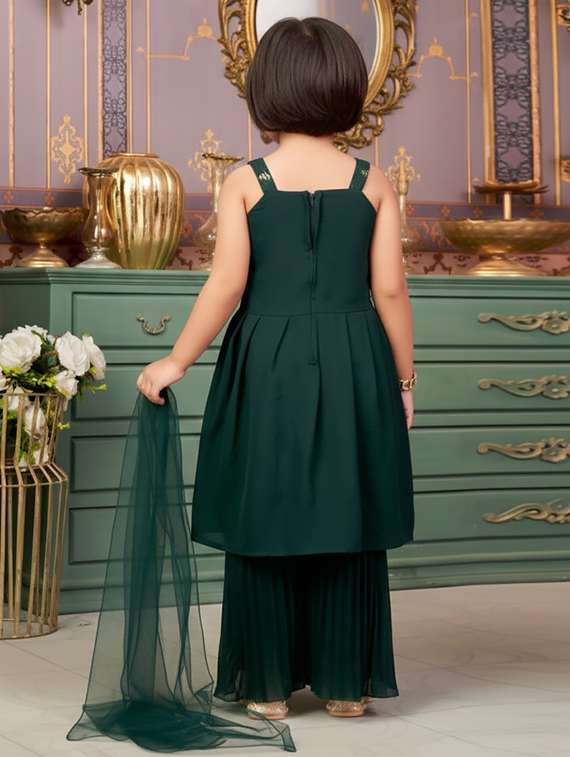 girls embellished kurta and sharara set with dupatta - 22265860 -  Standard Image - 2