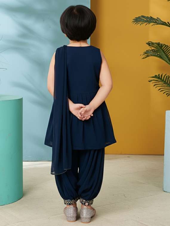 girls embroidered kurta and salwar set with dupatta - 22265862 -  Standard Image - 2