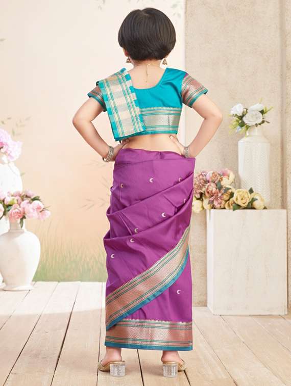 girls bordered ready to wear saree - 22265876 -  Standard Image - 2