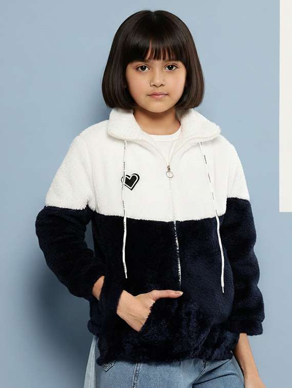 girls color blocked long sleeve jacket - 22265881 -  Standard Image - 2