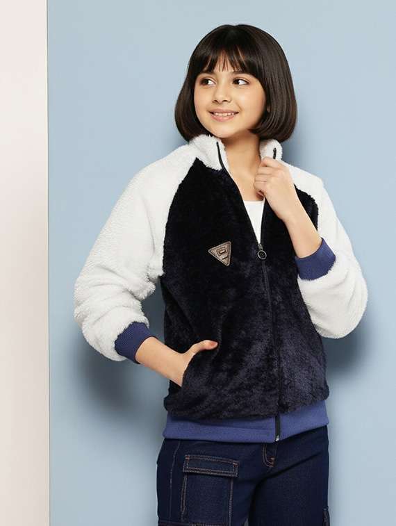 girls color blocked long sleeve jacket - 22265883 -  Standard Image - 2