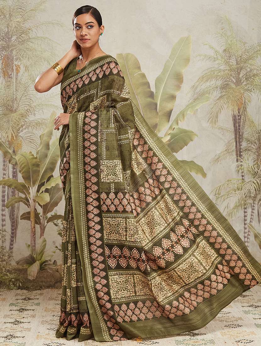 women printed casual wear saree with blouse - 22265912 -  Standard Image - 2