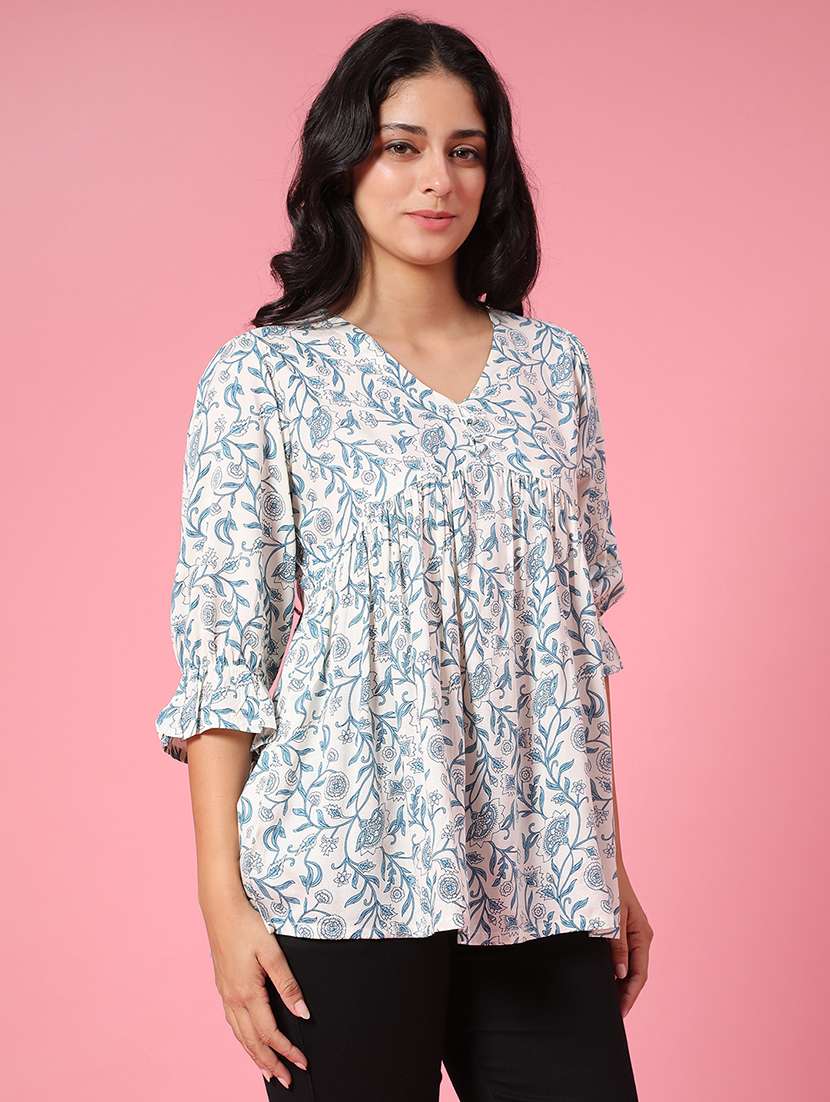 women white rayon flared kurti - 22266157 -  Standard Image - 2