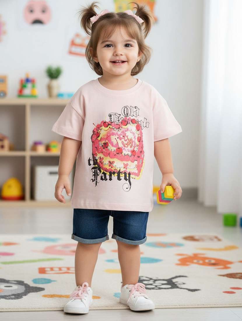 girls printed short sleeve tee