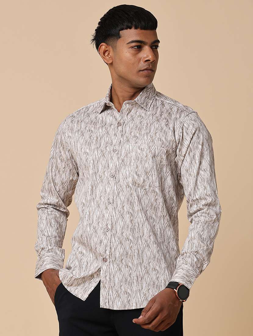 men printed long sleeve regular fit casual shirt - 22266238 -  Standard Image - 2