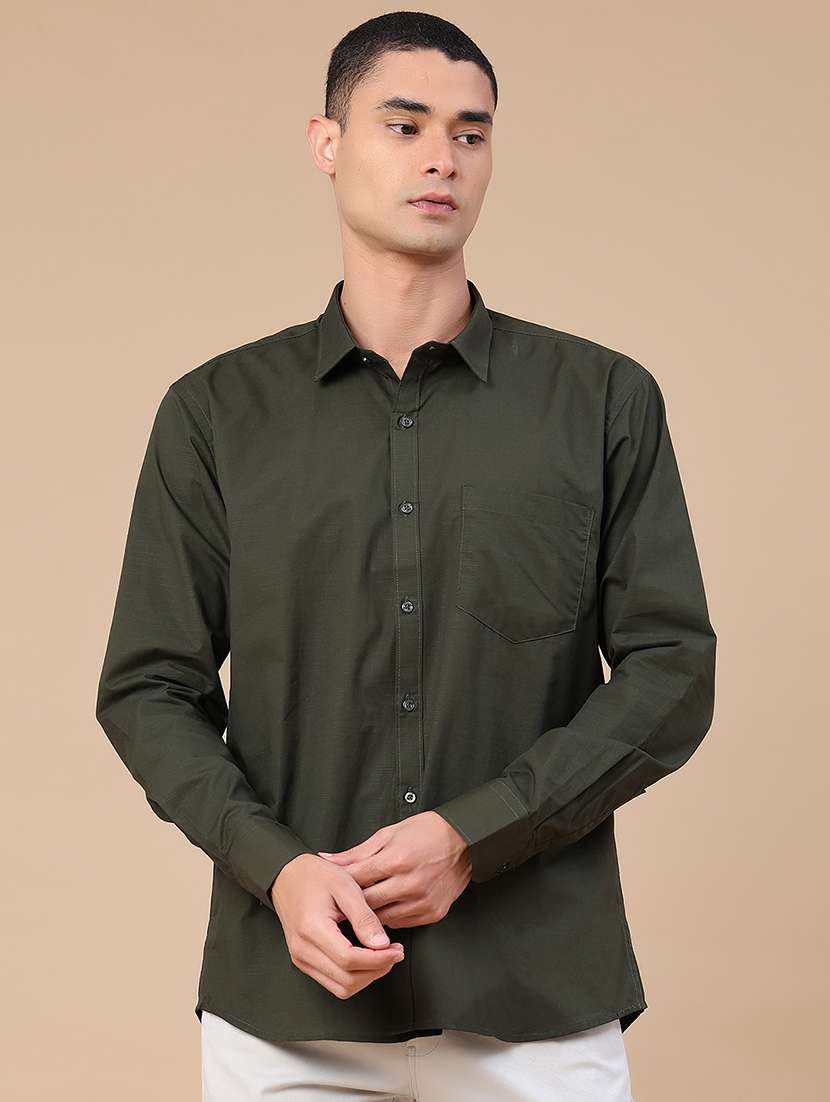 Men Solid Long Sleeves Casual Shirt - 22266240 -  Standard Image - 2