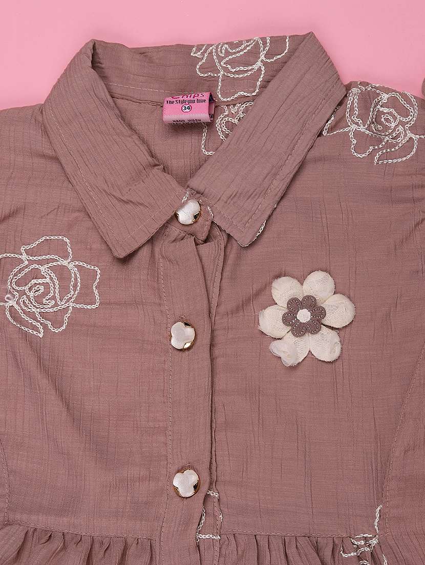 brown polyester skirt top twin sets & jump suit - 22266322 -  Standard Image - 2