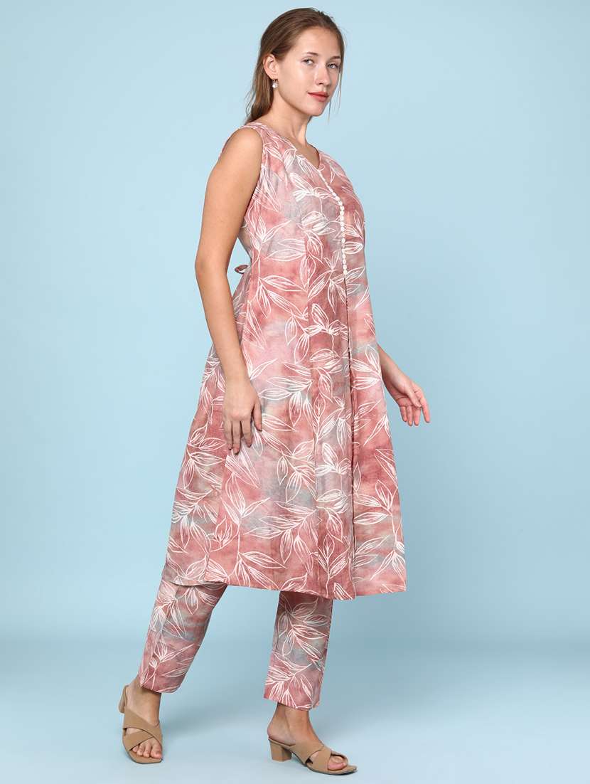 women printed sleeveless ethnic co-ord set - 22266377 -  Standard Image - 2