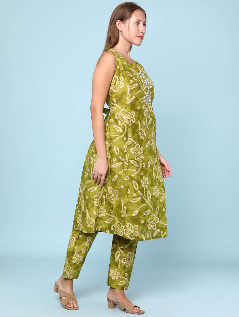women floral printed sleeveless ethnic co-ord set - 22266398 -  Standard Image - 2
