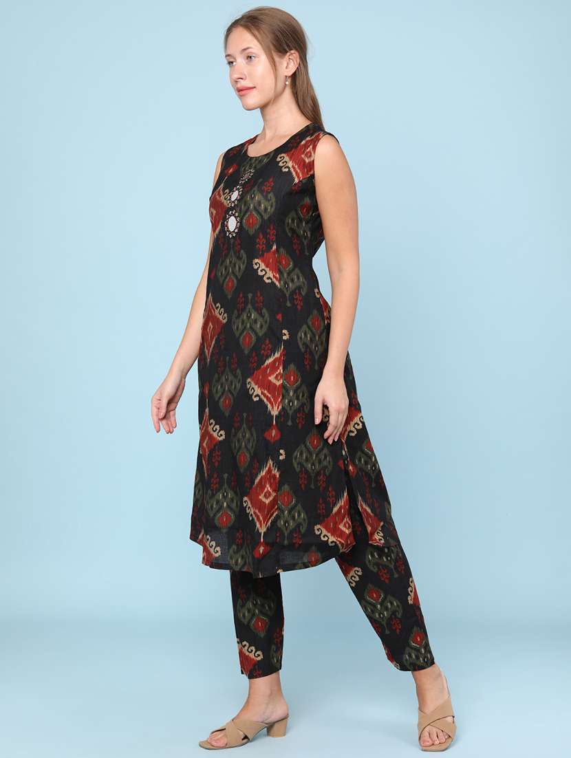 women ikat printed sleeveless ethnic co-ord set - 22266428 -  Standard Image - 2
