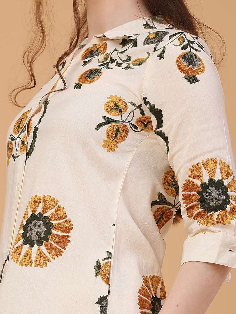 women floral three quarter sleeve ethnic co-ord set - 22266446 -  Standard Image - 2