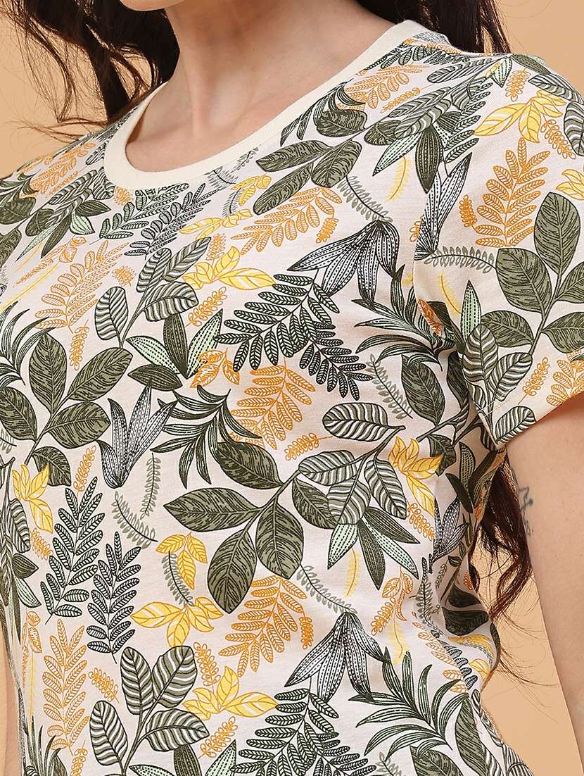 women beige cotton regular t-shirt - 22266657 -  Standard Image - 2