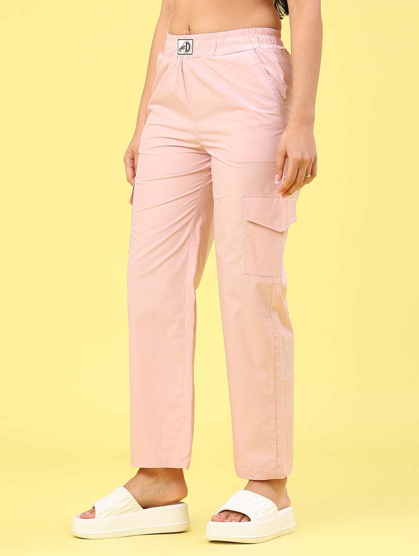 women solid mid rise regular fit cargo - 22266674 -  Standard Image - 2