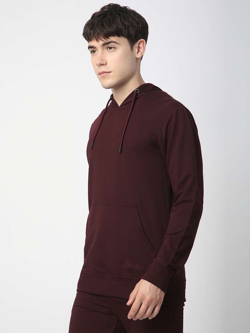 men solid long sleeve hooded sweatshirt - 22266732 -  Standard Image - 2