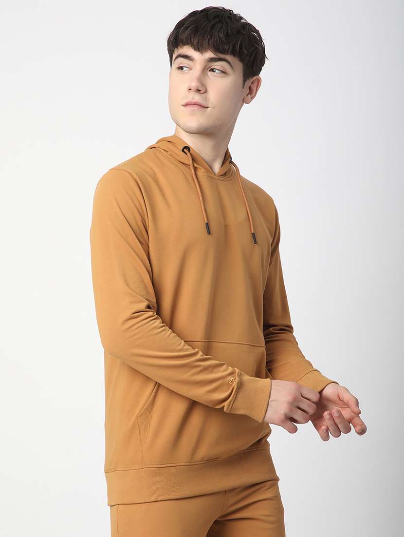 men solid long sleeve hooded sweatshirt - 22266734 -  Standard Image - 2