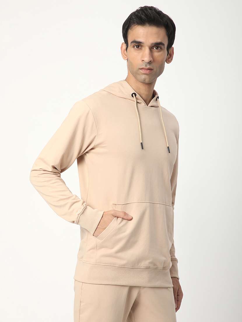 men solid long sleeve hooded sweatshirt - 22266737 -  Standard Image - 2