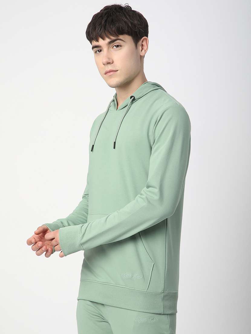 men solid long sleeve hooded sweatshirt - 22266739 -  Standard Image - 2