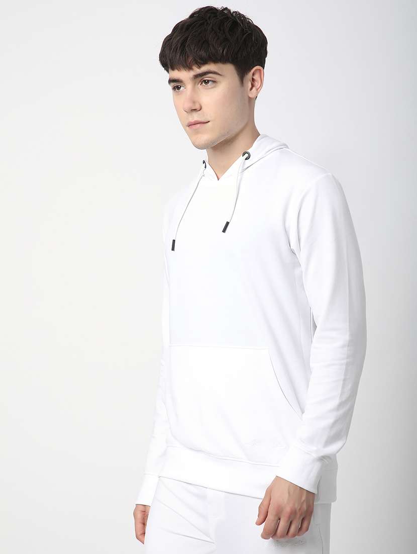 men solid long sleeve hooded sweatshirt - 22266741 -  Standard Image - 2