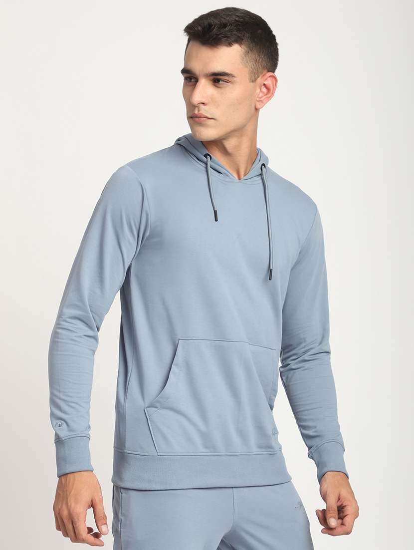 men solid long sleeve hooded sweatshirt - 22266743 -  Standard Image - 2