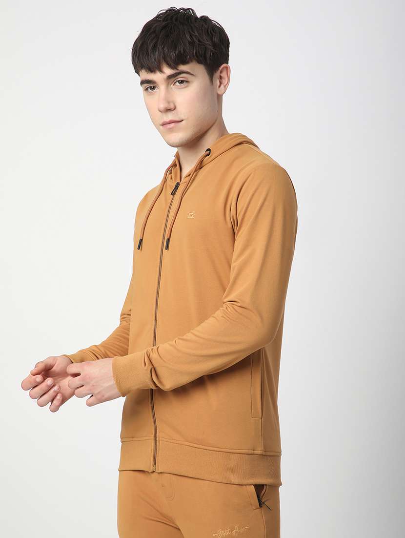 men solid long sleeve hooded sweatshirt - 22266746 -  Standard Image - 2