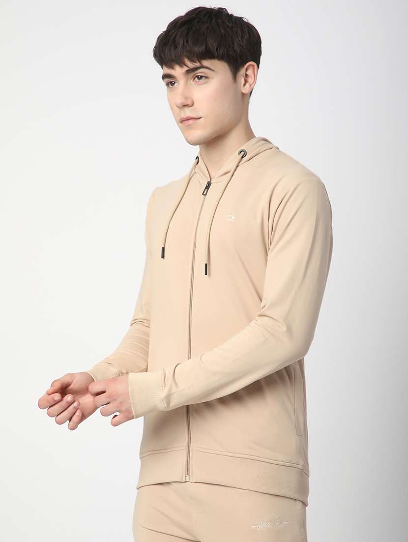 men solid long sleeve hooded sweatshirt - 22266749 -  Standard Image - 2