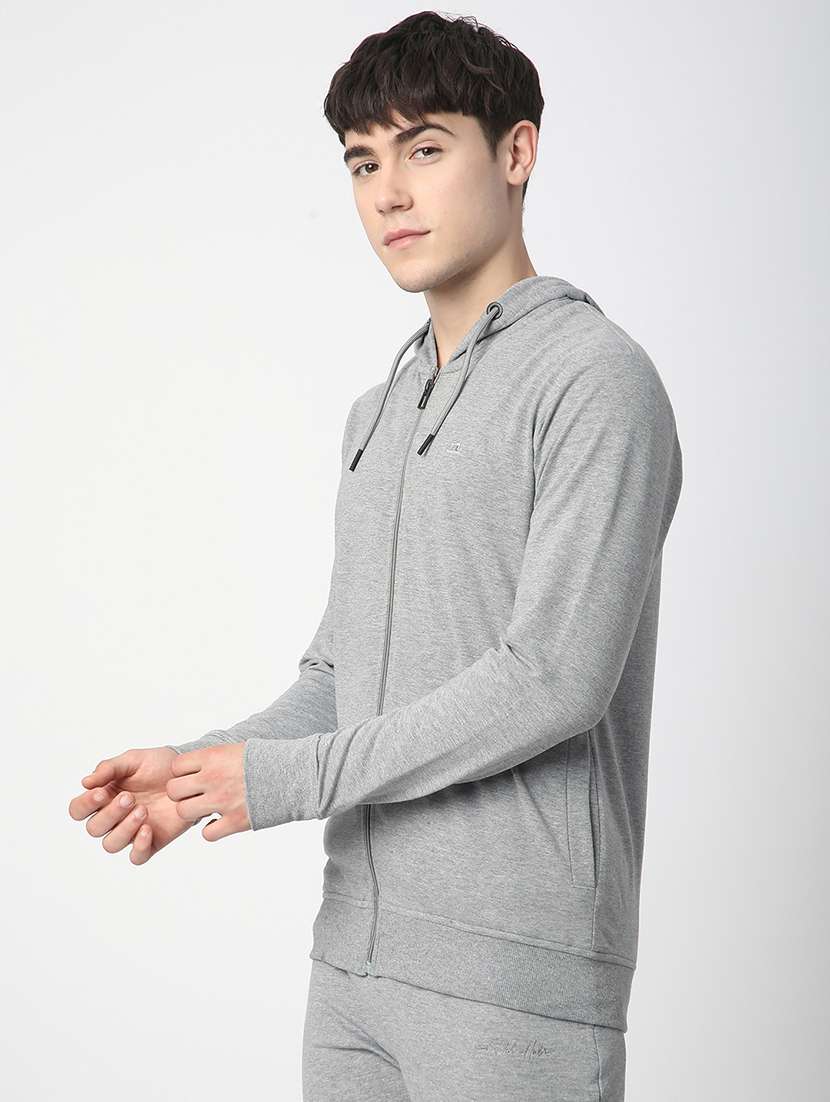men solid long sleeve hooded sweatshirt - 22266752 -  Standard Image - 2