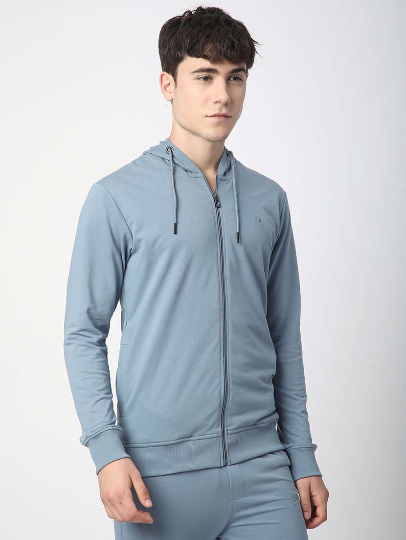 men solid long sleeve hooded sweatshirt - 22266755 -  Standard Image - 2