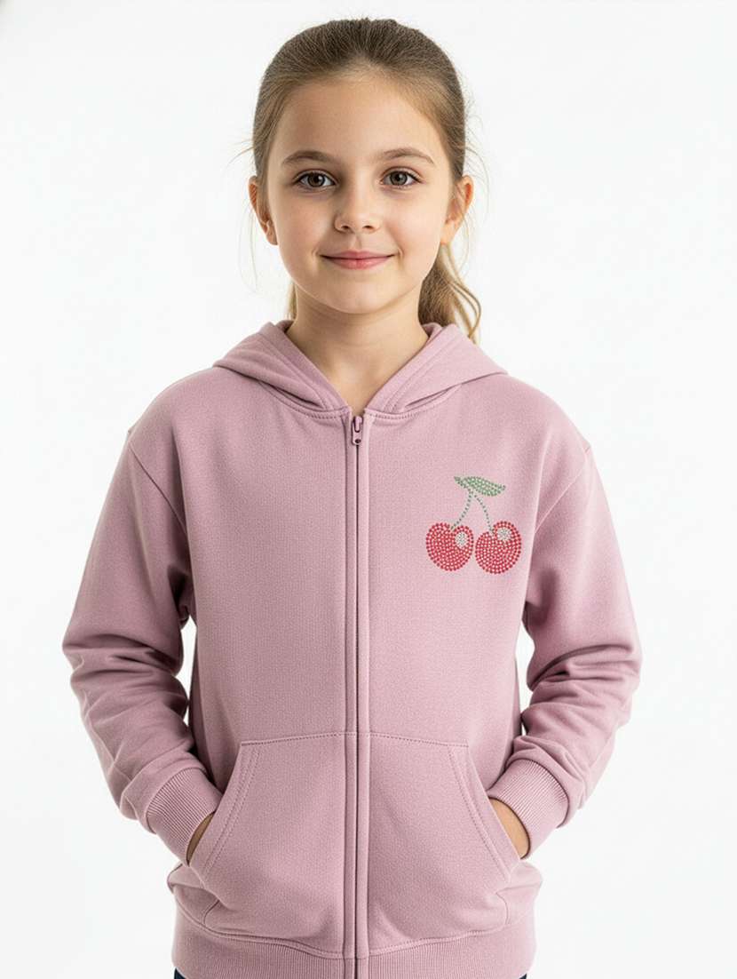 girls printed long sleeve hooded sweatshirt - 22267066 -  Standard Image - 2