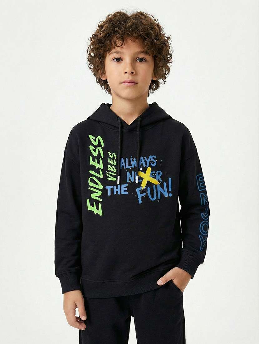 boys long sleeve hooded sweatshirt - 22267070 -  Standard Image - 2