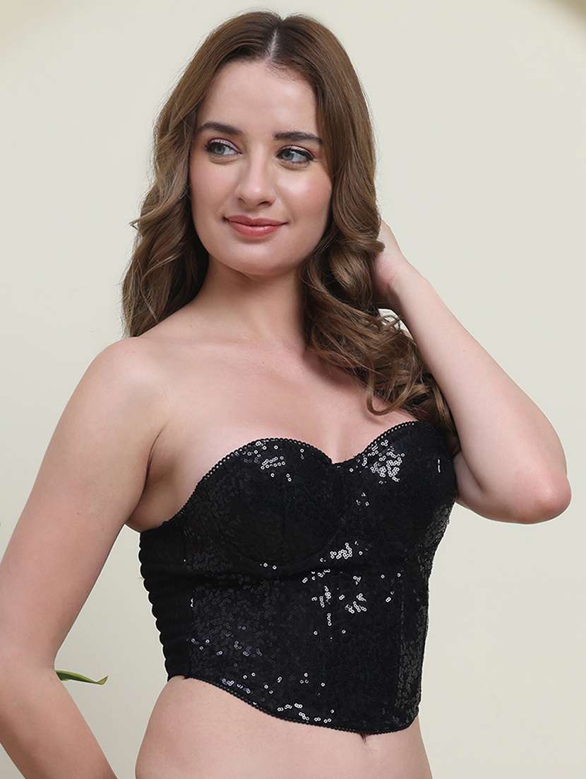 women sequined tube corset bralette - 22267617 -  Standard Image - 2