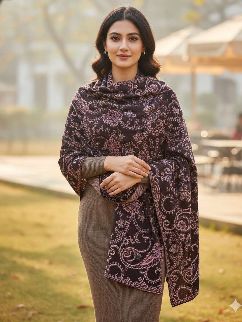 women paisley winter shawl