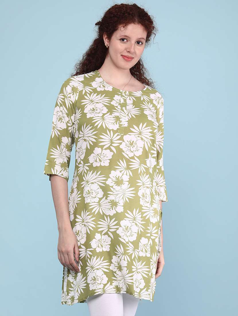 women floral print round neck kurta - 22268287 -  Standard Image - 2