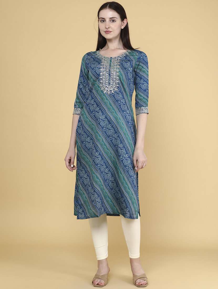 Women Cotton Straight Kurta - 22268291 -  Standard Image - 2