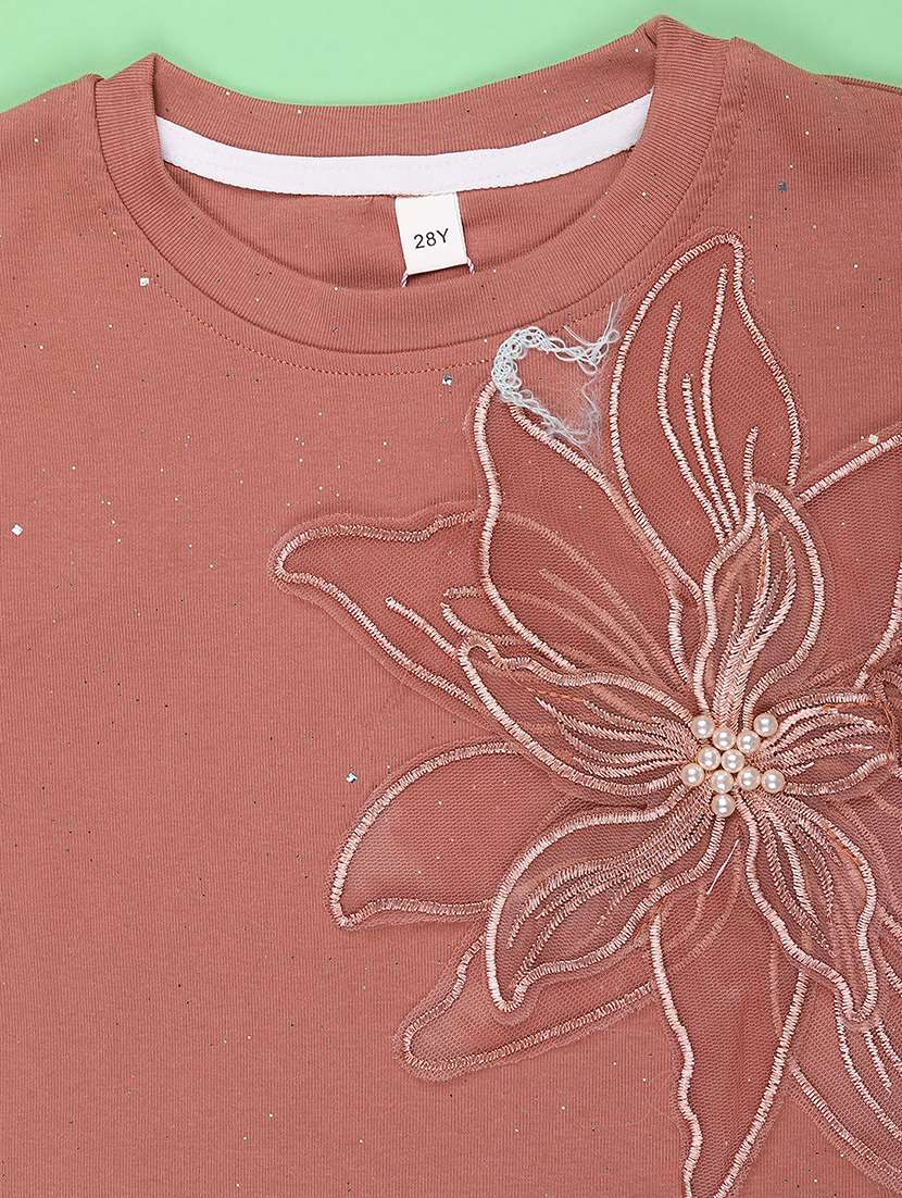 girls embroidered short sleeve tee - 22268302 -  Standard Image - 2