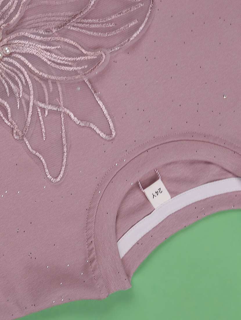 girls embroidered short sleeve tee - 22268304 -  Standard Image - 2