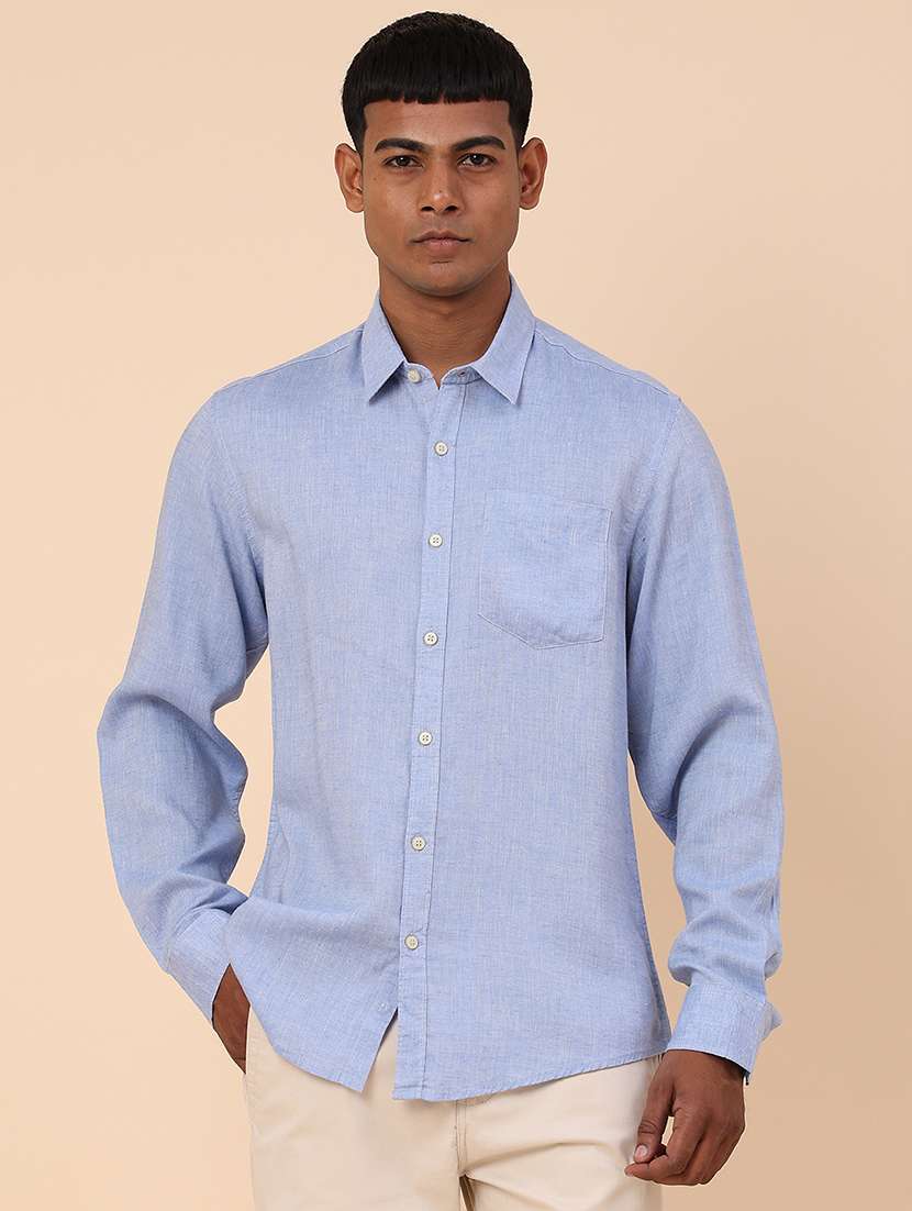 men solid long sleeve regular fit casual shirt - 22268327 -  Standard Image - 2