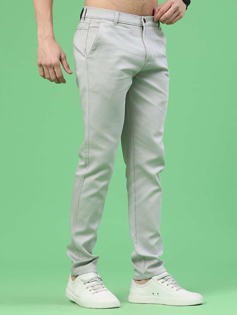 men solid mid rise chinos casual trouser - 22268416 -  Standard Image - 2