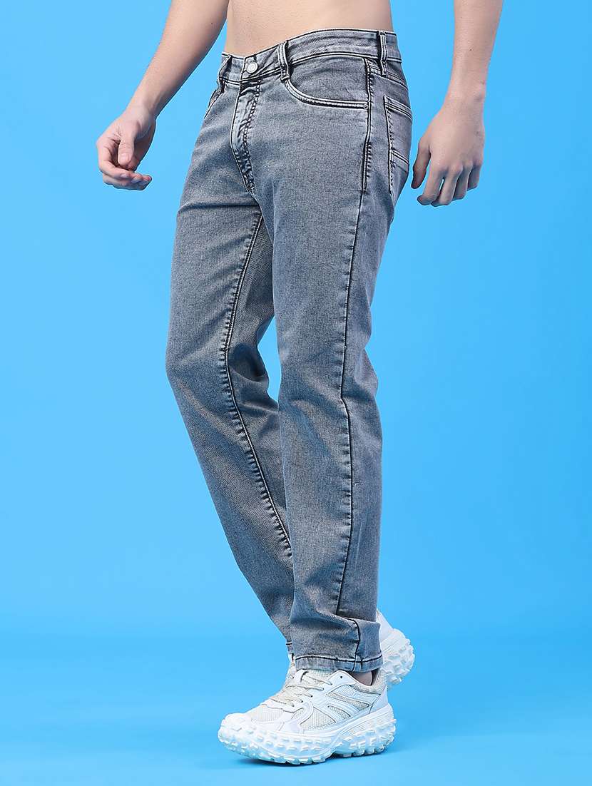 men plain mid rise full length jeans - 22268430 -  Standard Image - 2