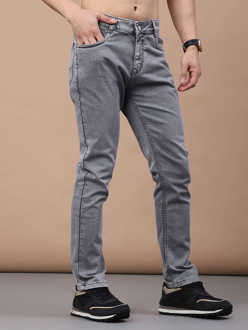 men plain mid rise full length jeans - 22268434 -  Standard Image - 2