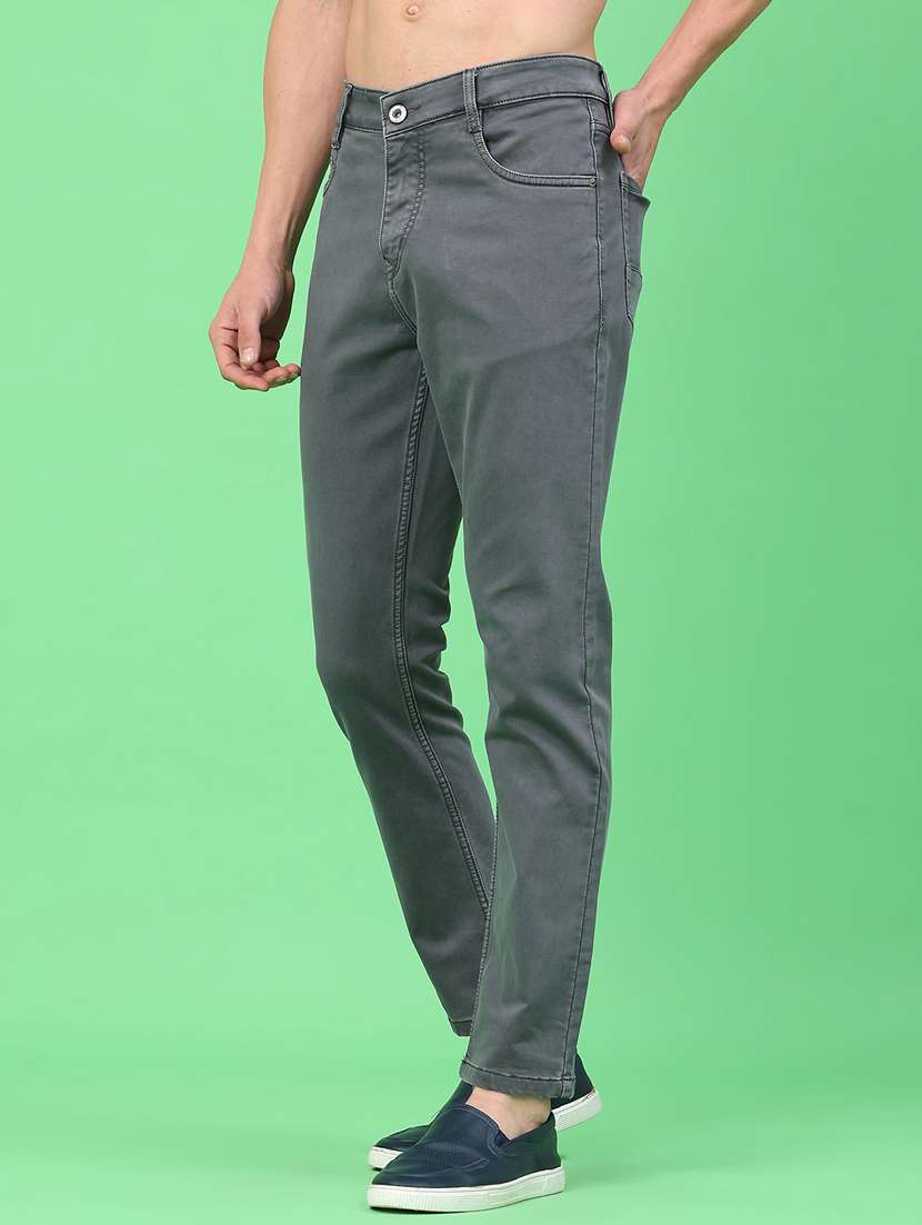 Men Plain Mid Rise Full Length Jeans - 22268442 -  Standard Image - 2