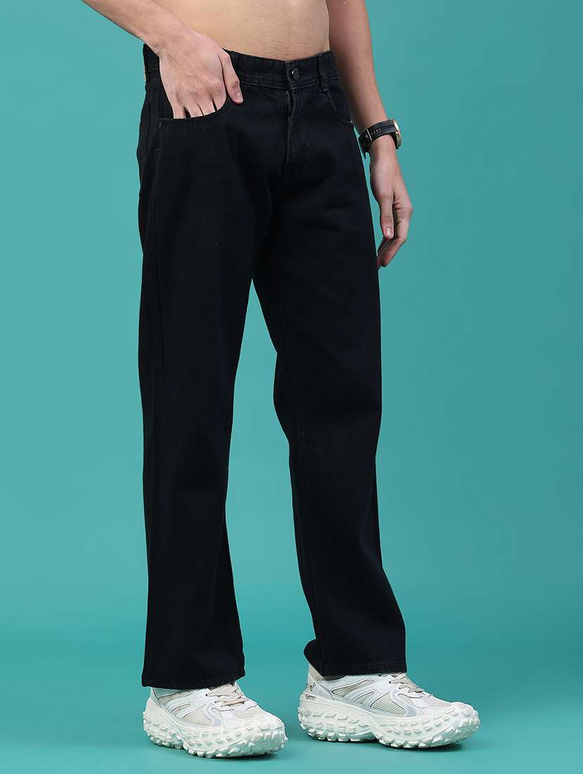 men plain mid rise full length straight jeans - 22268458 -  Standard Image - 2