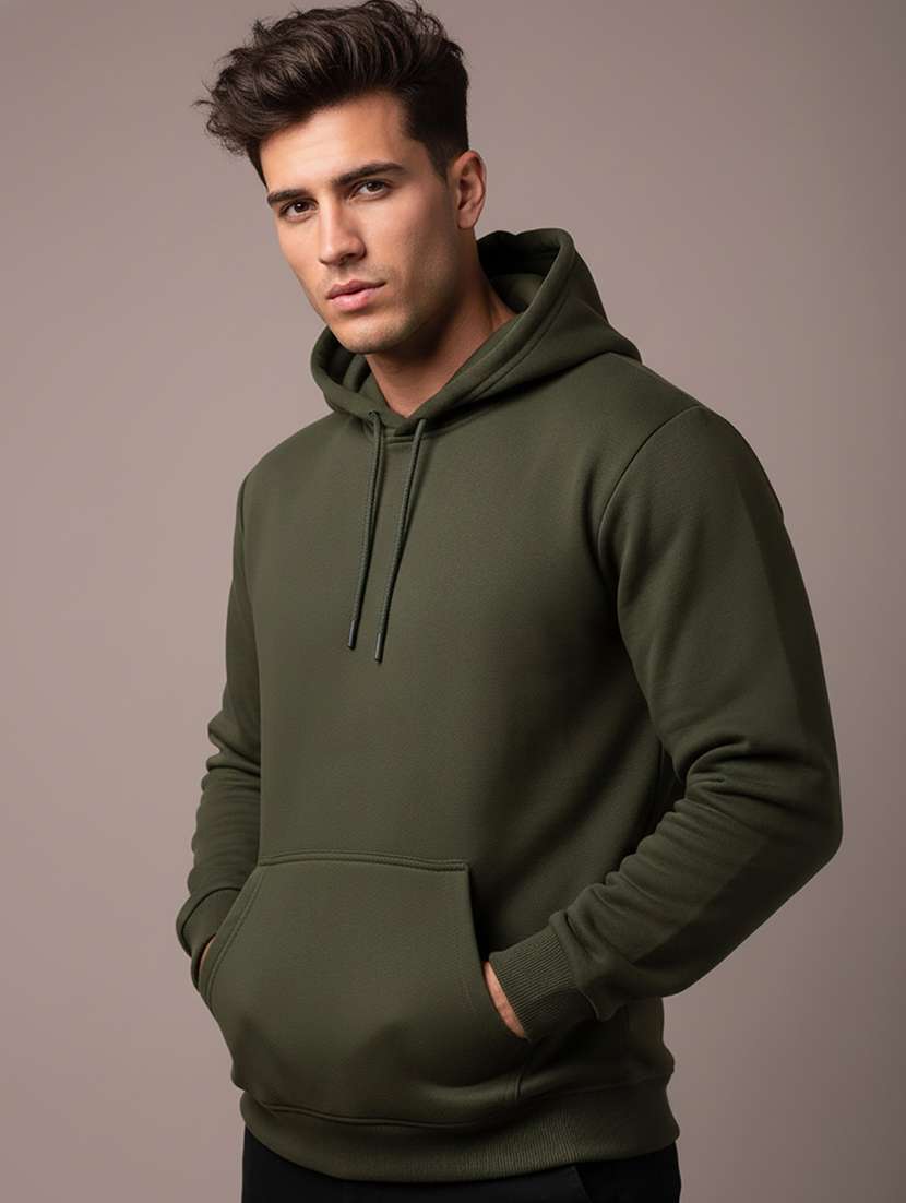 men solid long sleeve hooded sweatshirt - 22268640 -  Standard Image - 2