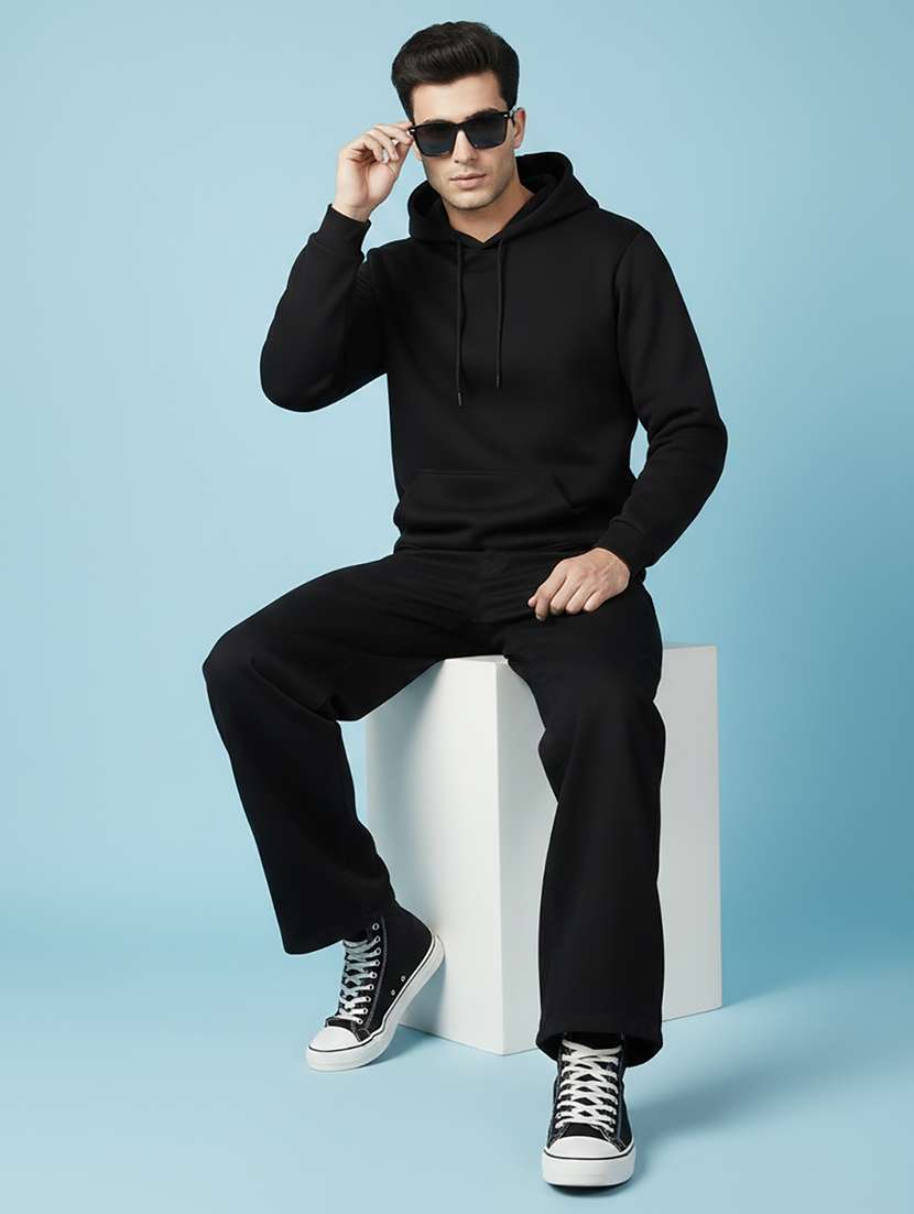 men solid long sleeve hooded sweatshirt - 22268650 -  Standard Image - 2