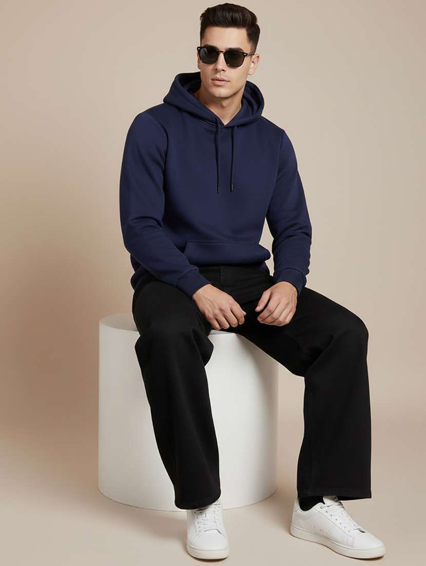 men solid long sleeve hooded sweatshirt - 22268651 -  Standard Image - 2