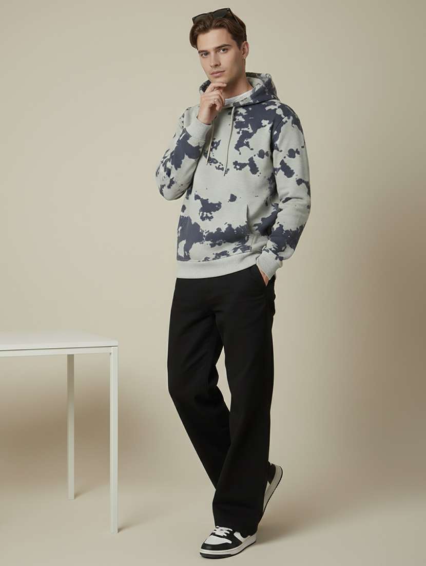 men printed long sleeve hooded sweatshirt - 22268657 -  Standard Image - 2